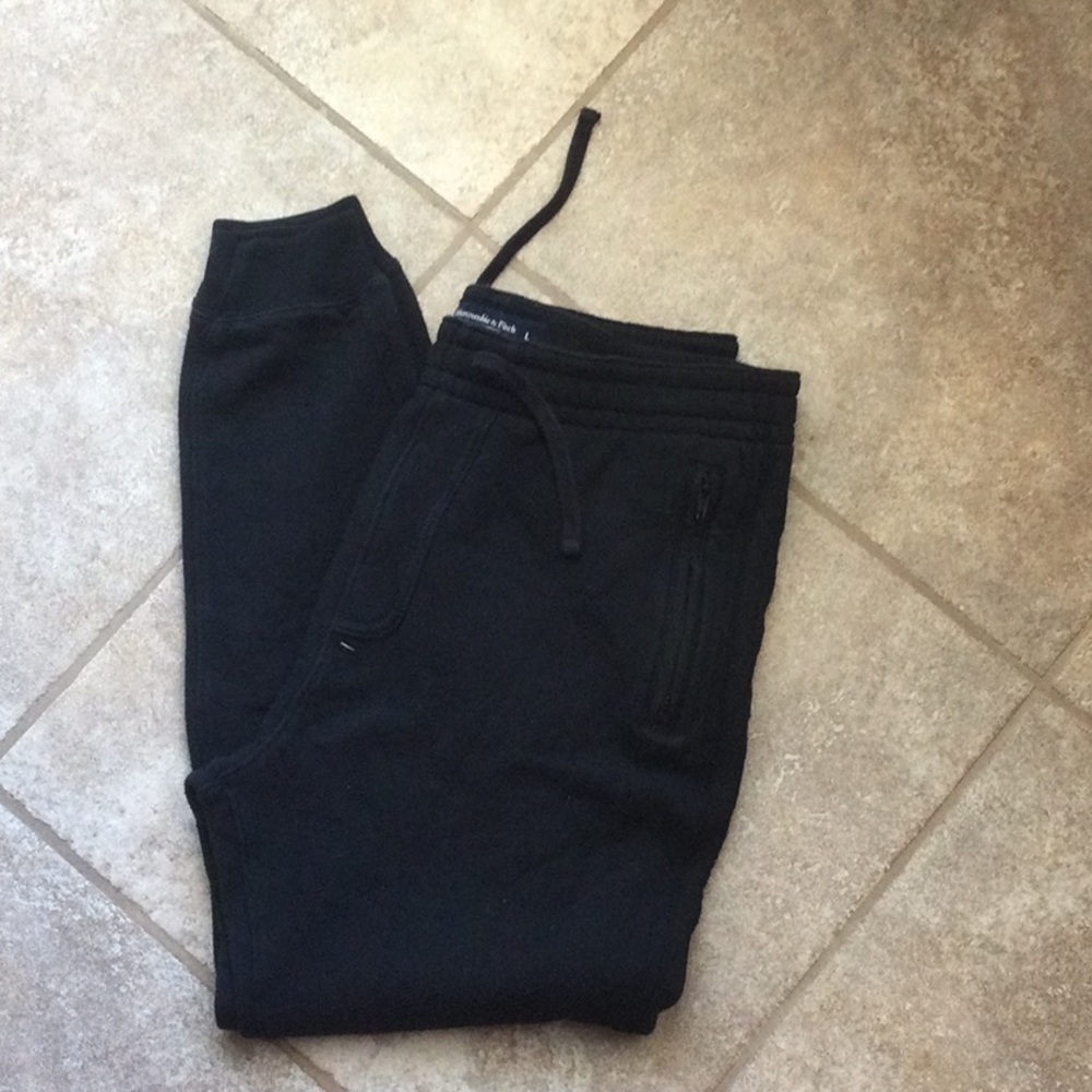 Mens Abercrombie & Fitch Black Jogger Sweatpants Size Large